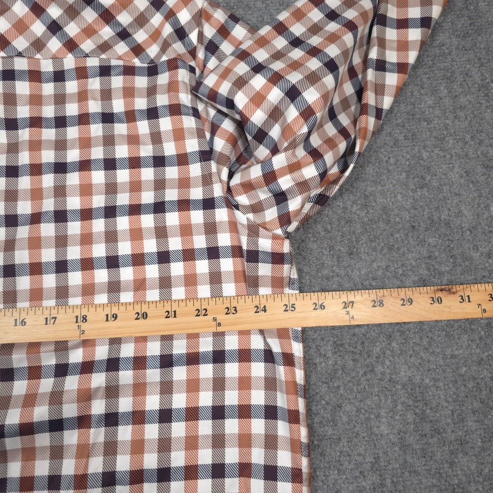 Johnston & Murphy Shirt Mens XL Plaid XC4 Extreme Comfort Flip Cuff Button Up - Picture 6 of 11